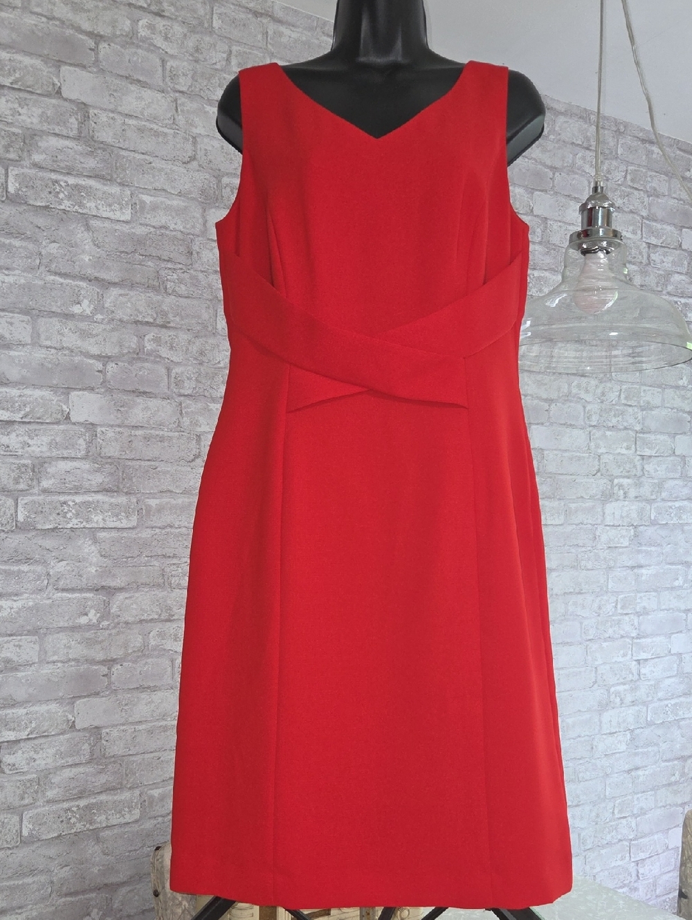 Preston & York Red Sleeveless Midi Dress